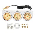 2 In 52mm Triple Gauge Set Kit With Oil Pressure Water Temperature And Amp Meter 3 1 For 12v Vehicles S086-cl-fba