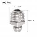 Uxcell Nickel-plated Iron Straight Grease Fitting M10 X 1mm Thread Hydraulic Accessories 100pcs