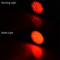 4x Red White Clear Lens 4 Inch Round 24-led Stop Brake Running Parking Back Up Lamp Reverse Rear Lamps Tail Lights W Grommet
