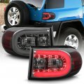 2007-2014 Toyota Fj Cruiser Black Led Tail Lights W Light Bar Brake Lamps Replacement Driver Passenger 