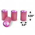 Breast Cancer Awareness Pink Ribbon In Heart Tire Rim Wheel Aluminum Valve Stem Caps