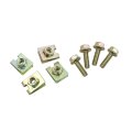 4pcs Spring Metal U-type Clip With Screw Car Mudguard Trim Panel Nuts Fasteners