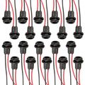 Tomall 20pcs T10 194 W5w Led Light Bulb Socket Pre-wired Connector For Automotive 