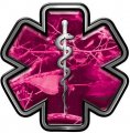 Reflective Star Of Life Emergency Response Ems Emt Paramedic Decal In Pink Camouflage
