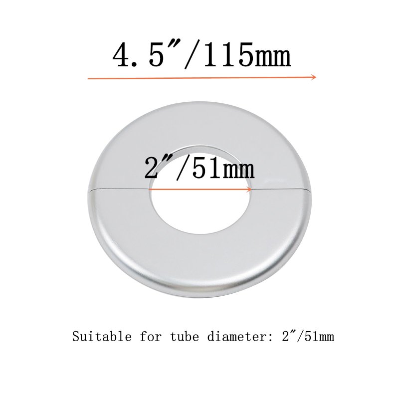 Wall Split Flange Round Escutcheon Plate For 2 In Pipe Pack Silver Abs Cover With Self Adhesive Tape And Buckles Water Gas