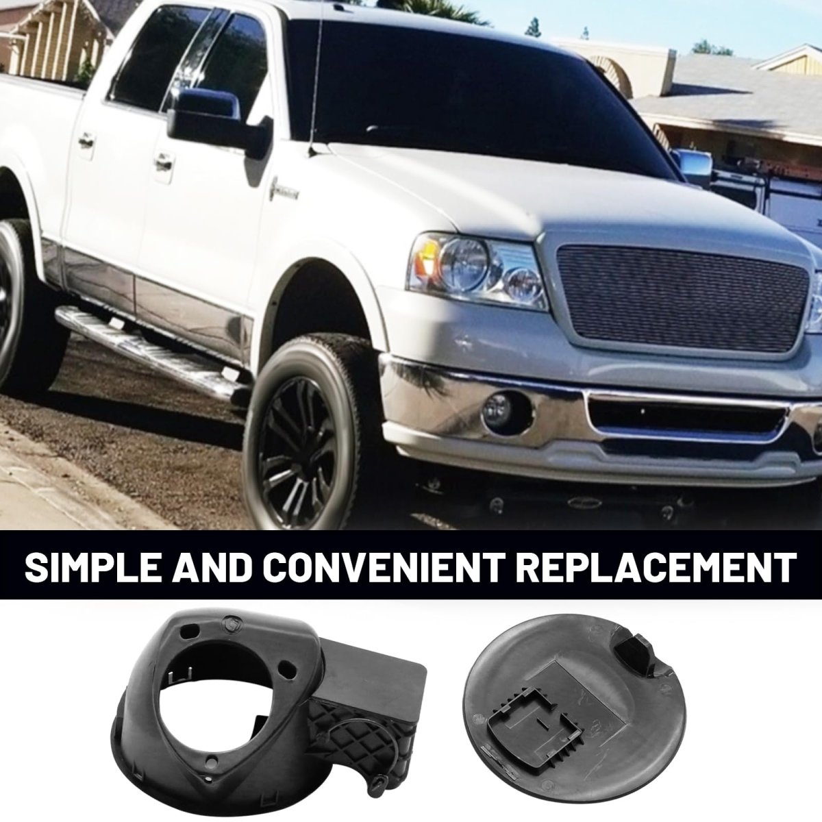 Saihisday 4l3z-9927936-ba Fuel Filler Gas Cap Door Lid Housing And Kit Replacement For F Series 150 2004-2008 Replaces 924-801