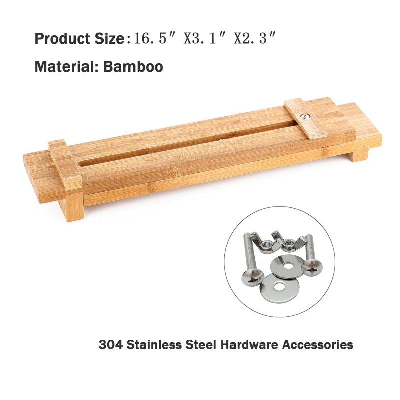 Sharpening Stone Holder Sink Bridge With Adjustable Slider Heavy Base Easy Honing Stainless Steel Hardware Accessories Bamboo