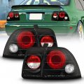 Acanii For 1996-1997 Honda Accord 2 4 Door Coupe Sedan Black Tail Lights Brake Lamps Driver Passenger Side Assembly