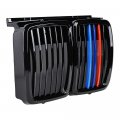 Astra Depot Shiny Gloss Black M Strip Color Single Slat Front Hood Bumper Kidney Grille Grill Compatible For 1982-1994 Bmw E30
