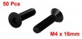 Uxcell M4 X 16mm Metric Hex Socket Countersunk Head Screw Bolts Black 50pcs