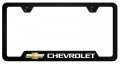 Au-tomotive Gold Inc Officially Licensed Uv Print Logo On Black Polycarbonate Notched License Plate Frame For Chevrolet