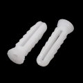 Uxcell Plastic Wall Mounted Screws Anchor Expansion Nails White 6x25mm 100pcs