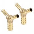 Reducing Barb Hose Fitting Y Shape Pipe Connector Brass 1 2 X 5 16 2pcs 