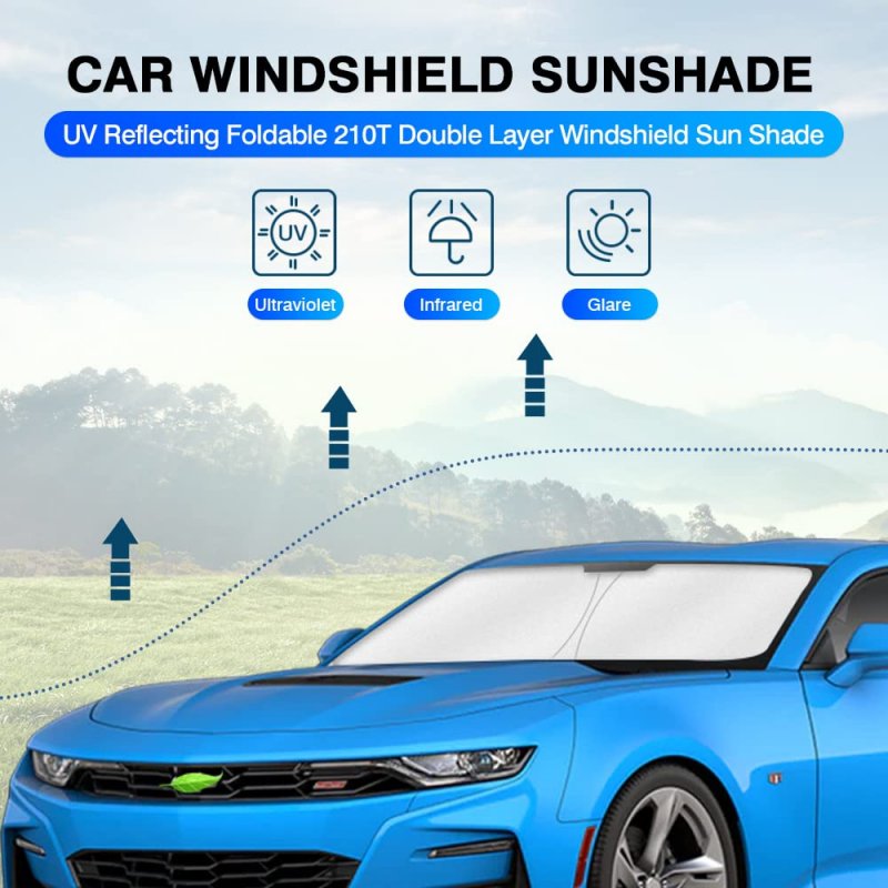 Kust Windshield Sun Shade For 2016-2023 2024 Chevrolet Camaro Coupe Windowshade Sun Visor Protector Foldable Blocks Uv Rays