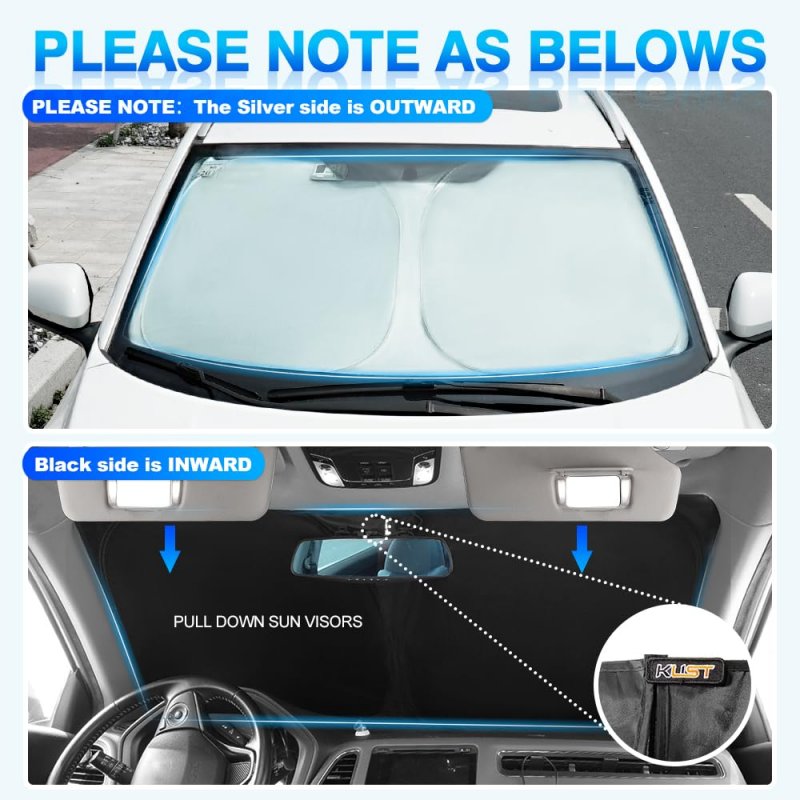 Kust Windshield Sun Shade For 2016-2023 2024 Chevrolet Camaro Coupe Windowshade Sun Visor Protector Foldable Blocks Uv Rays