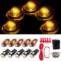 Ocpty Cab Marker Light 5pcs Amber Covers Top Roof Running Assembly Waterproof 12v T10 White Led Bulbs 1 Set Wiring Pack Switch