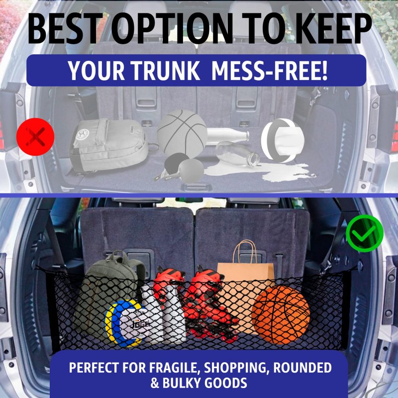 Envelope Style Trunk Mesh Cargo Net For Dodge Durango Sxt Gt Srt 1998-2023 Car Accessories Premium Organizers And Storage Suv