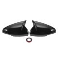 Pair Car Rear View Driver Passenger Side Mirror Cover Cap Overlay Gloss Black For Volkswagen Polo 2019-2023 Guard Covers 
