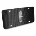 Ipick Image Made For Lincoln 3d Large-size Metal Logo On Black Carbon Fiber Pattern Stainless Steel License Plate