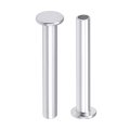 25 Pcs 5mm X 35mm Aluminum Flat Head Semi-tubular Rivets Silver Tone 