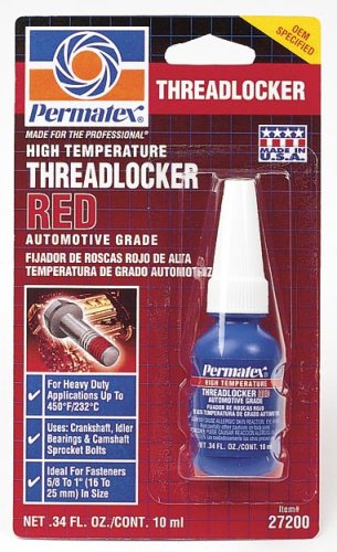Permatex 27200 Hiigh Temperature Threadlocker Red 10 Ml