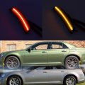 Nslumo Led Side Marker Lights For Chrysler 300 2015 2016 2017 2018 2019 2020 2021 2022 2023 Smoke Lens Amber Red Lamp Kit