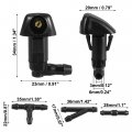X Autohaux 2pcs Windshield Washer Nozzle For Honda Accord Ridgeline 2 5 Meters Hose With Connectors Kit Replaces 76810-sda-a11