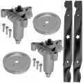 Caltric 2 Spindle Assembly Pulley Blade Compatible With Husqvarna Yt150 Yt180 Yt190 Yth130 Yth1342