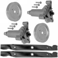 Caltric 2 Spindle Assembly Pulley Blade Compatible With Husqvarna Yt150 Yt180 Yt190 Yth130 Yth1342