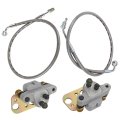 Front Brake Calipers Hose Lines For Polaris Scrambler 500 Trail Blazer 250 330 Boss 2005-2009 