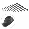 High Speed Steel Jobber Twist Drill Bit Set Black Oxide For Alloy Wood 1mm 10mm 10 Pcs 