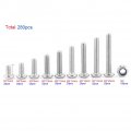 280pcs M3 Stainless Steel Ss304 Hex Socket Button Head Screws Locknuts Assortment Kit With Storage Box