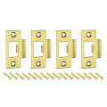4pcs Door Strike Plate 70mm X 40 3mm Stainless Steel Latch Deadbolt Replacement Lock For Frame Jamb Reinforcement Gold 