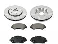 Front Semi-metallic Brake Pad And Rotor Kit Compatible With 2009-2013 Dodge Journey 