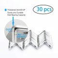 Uxcell 30pcs Angle Bracket Stainless Steel 25x25mm Corner Brace Fastener L Shaped Right Brackets Protector Shelf Support With