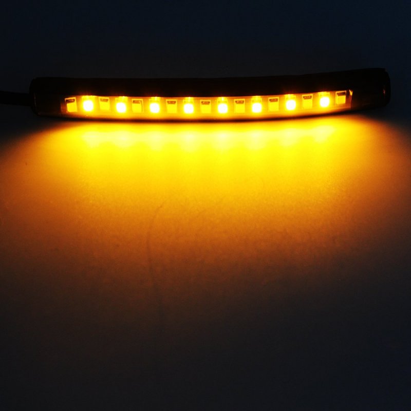 Universal Flexible Led Turn Signal Tail Brake License Plate Light 2 Pack For Motorcycle Bike Atv Car Rv Suv Amber White 4 6 In