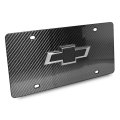 Chevrolet 3d Black Logo License Plate Real Carbon Fiber 11 88 In X 6 Universal Fit For Car Suv Truck 