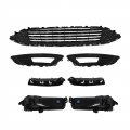 7 Piece Front Grille Fog Light And Cover Bumper Brackets Assembly For 2015 2016 2017 2018 Focus Black Chrome Plastic