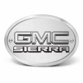 Ipick Image Made For Gmc Sierra 3d Logo On Brushed Oval Billet Aluminum 2 Inch Tow Hitch Cover
