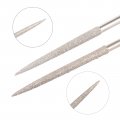 Uxcell 4mm X 160mm And 5mm 180mm Round Diamond Needle File Set Red Plastic Handle Rock For Metal Glass Stone 2pcs