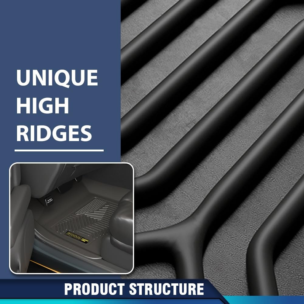 Floor Mats For Ford F150 Super Crew 2015-2025 Fit 22-24 Lightning Models W O Fold Flat Storage Heavy Duty 3-piece All Weather