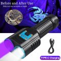 Kuuleyn 365nm Uv Flashlight 2 In 1 Led White And Ultraviolet Light Usb Rechargeable Pet Urine Detector For Resin Curing Fishing