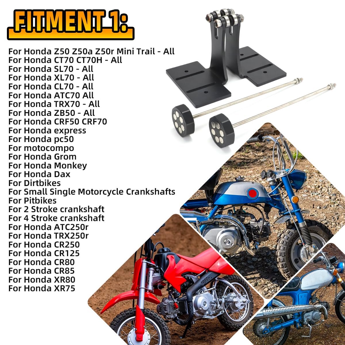Motorcycle Moped Crank Crankshaft Truing Stand Runout Measurement Tool With 1 4 Steel Roller Bearing Posts Magnetic Mounts For