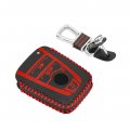 Leather Car Key Cover For Bmw I3 I8 2014 2016 2017 Remote Wallet Holder Case Black With Red Stitch Protection 