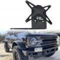 Front License Plate Frame For 2021-2023 Bronco Joytutus Adjustable Holder Modular Steel Bumper Heavy Duty Mount Black 