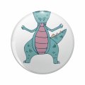 Dinosaur Doing Essential Yoga Keychain Double Sided Stainless Steel 3d Resin Encased Round Key Ring 1 25 In Diameter 