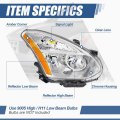 Factory Style Halogen Headlight Assembly Compatible With Nissan Rogue 2009-2010 Passenger Right Side Chrome Housing Amber