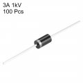 Uxcell Schottky Rectifier Diode 3a 1000v Electronic Silicon Diodes 100pcs For 1n5408