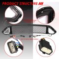 Auto Dynasty Triangle Led Drl Strip Matte Honeycomb Mesh Styling Front Hood Bumper Upper Grille Compatible With Ford Mustang