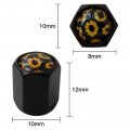 8 Pack Universal Aluminum Alloy Car Valve Stem Caps Cool Sunflowers Pattern Wheel Tire For Cars Trucks Bikes Motorcycles